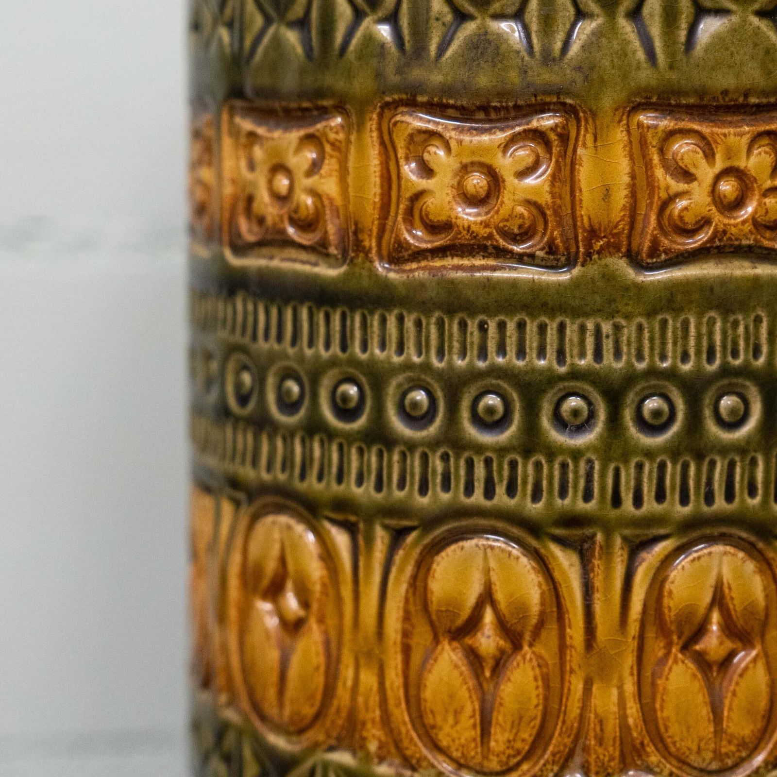 W. German Pottery Floor Vase In Light Brown & Green   Form 289 41   Scheurich   C1970s photo buy
