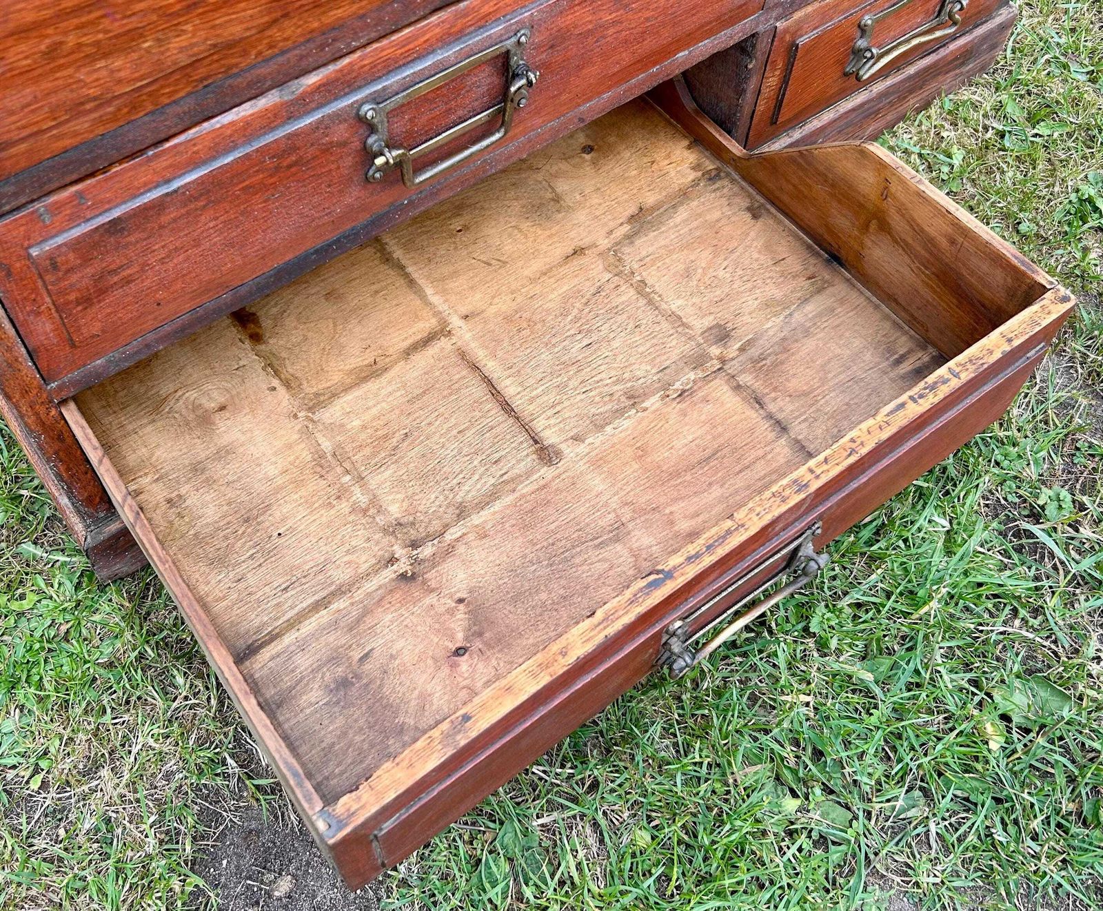 1900s 12 Drawer Gothic Oak Filing Cabinet Bedside Wooden Desk Industrial Antique Vintage Haberdashery Library Office Victorian photo buy