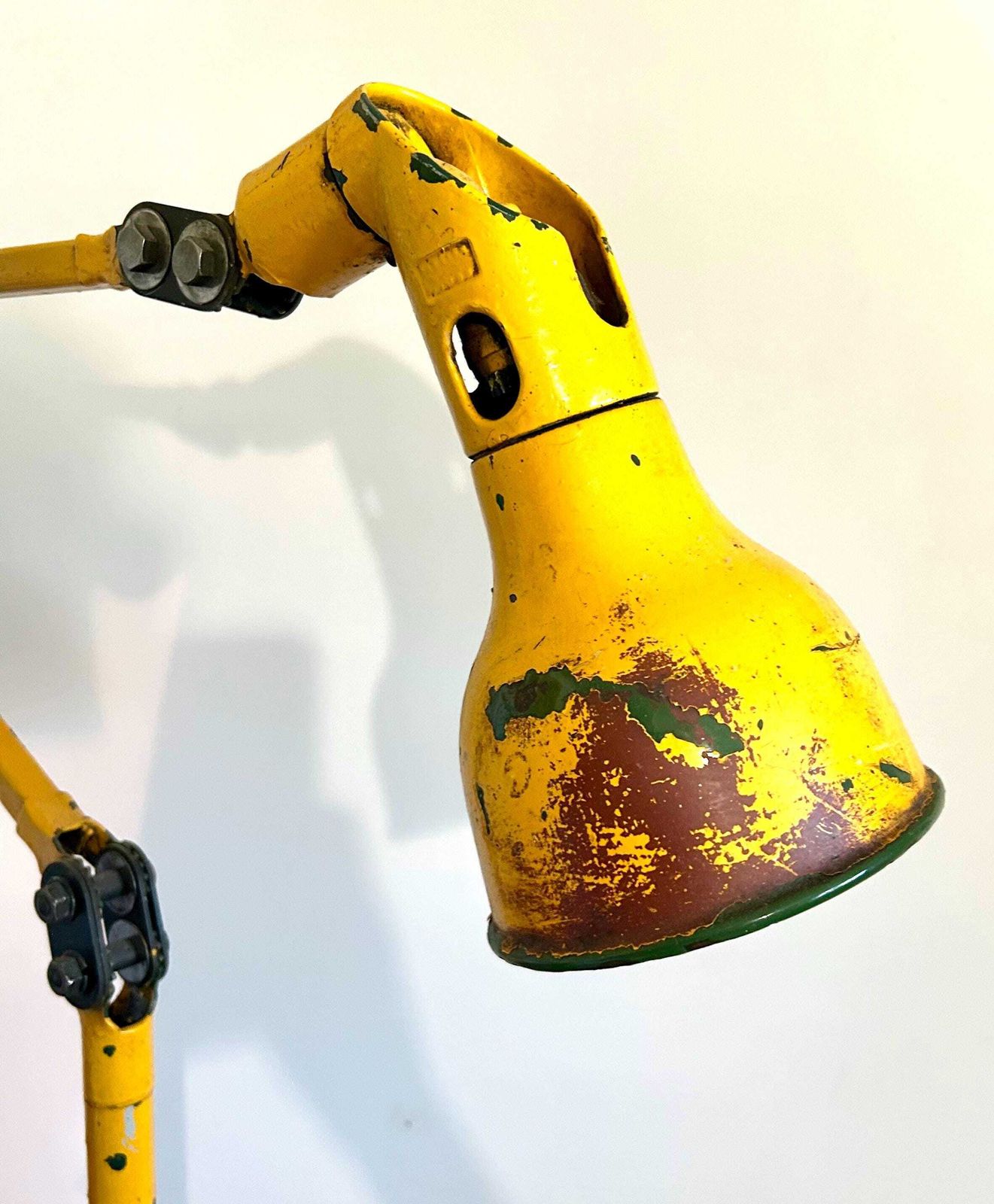Yellow Mek Elek Industrial Desk Vintage Lamp Office Factory Retro Antique Light Lighting Factory Table Floor photo buy