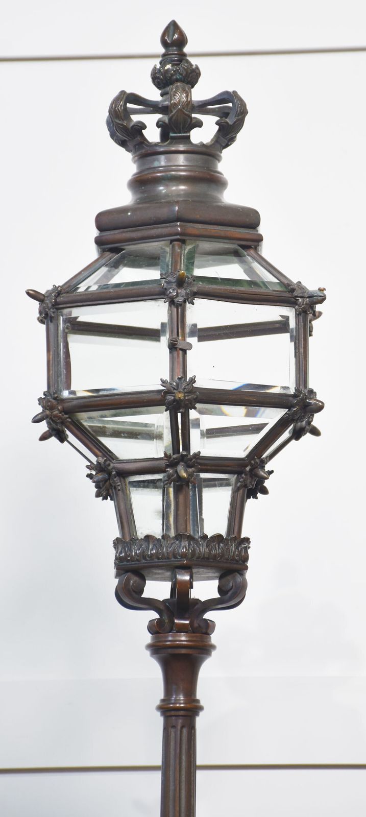 Pair Of Bronze Newel Post Lamps photo Lighting