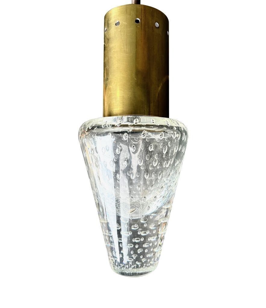 photo vinterior A Rare 1950s Murano Glass And Brass Pendant Light By Gino Sarfatti And Archimede Seguso