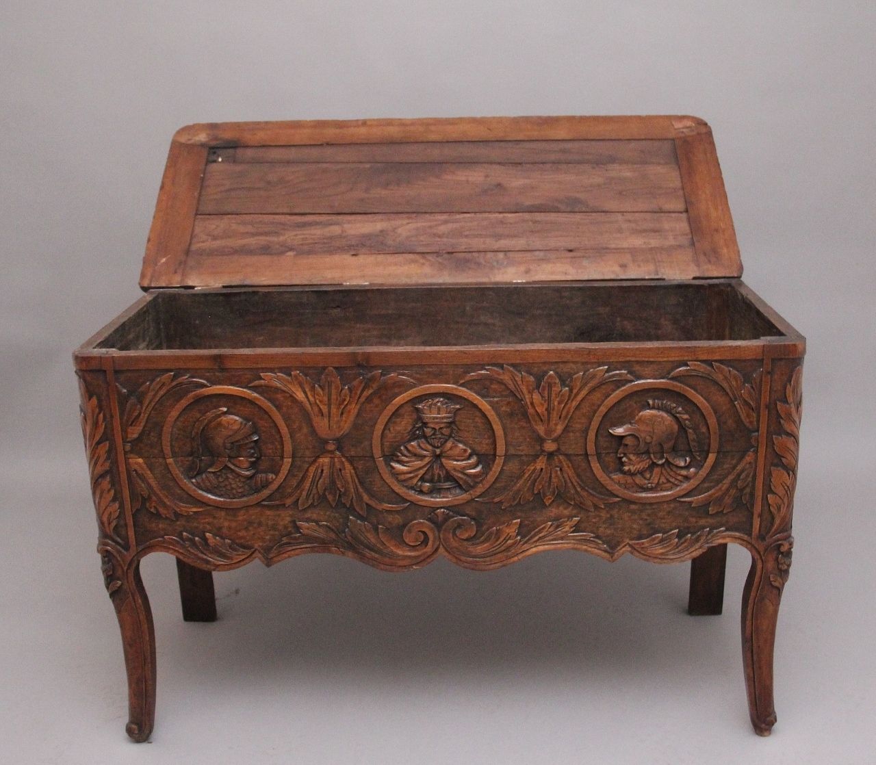 Early 19th Century French Carved Oak Coffer photo for sale