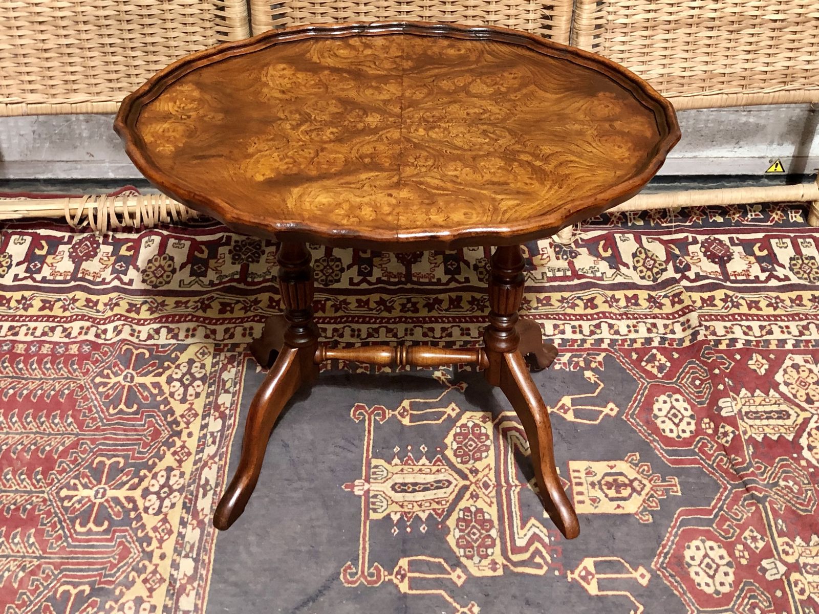 Handsome Vintage Burl Wood Occasional Table From " Brights Of Nettlebed " photo vinterior