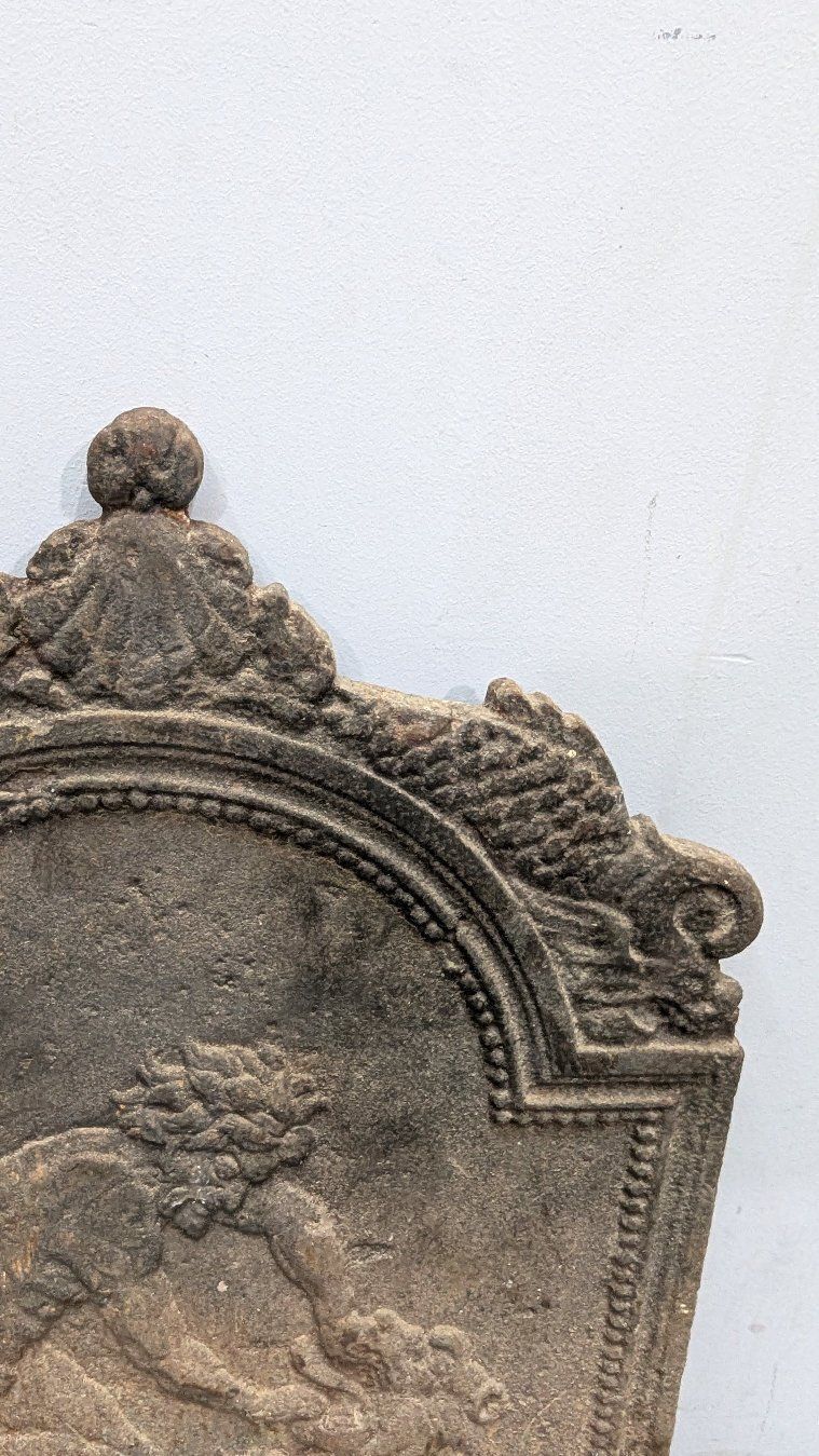 19th Century Cast Iron Fireplace Plaque, Hercules And The Lion photo for sale