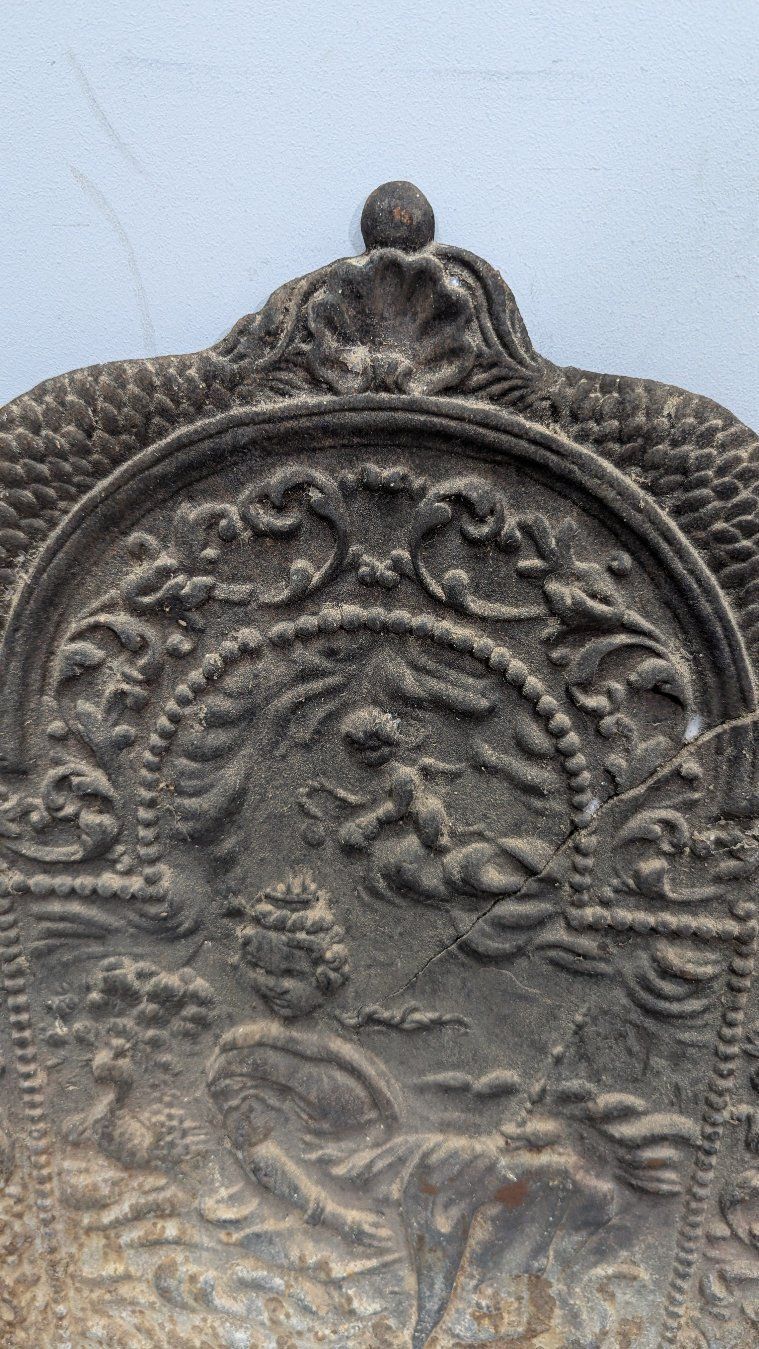 19th Century Cast Iron Fireplace Plate photo for sale