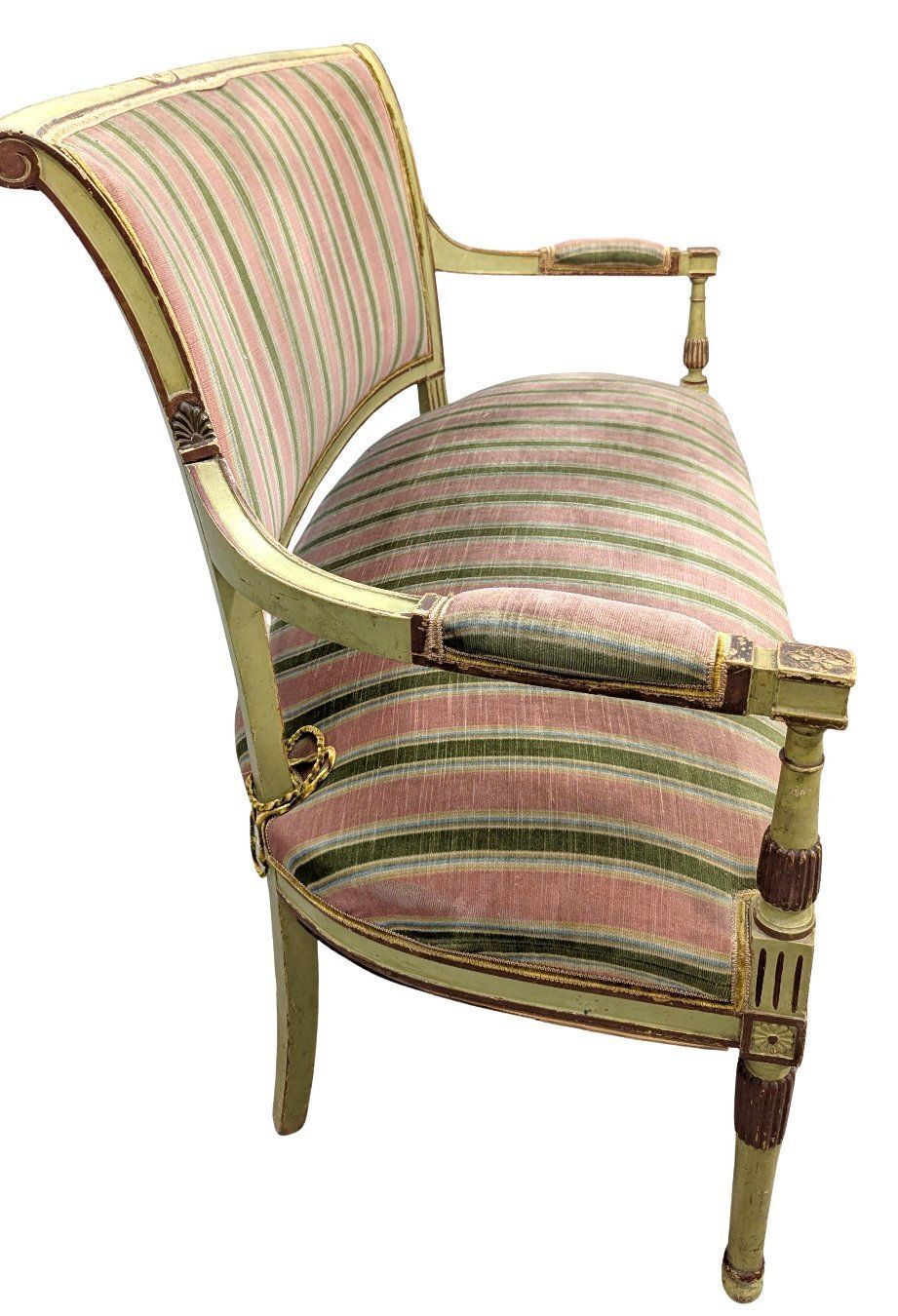Directoire Style Sofa, Lacquered And Painted, With Green Velvet Top photo furniture