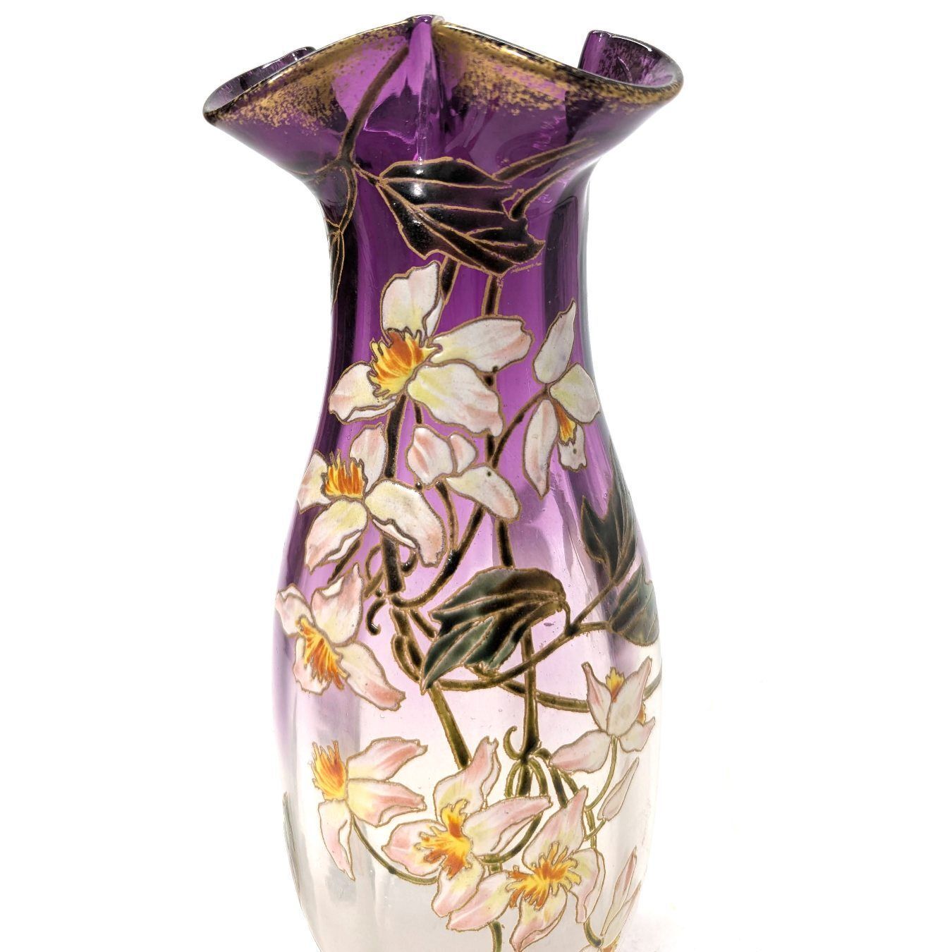Art Nouveau Enamelled Glass Vase – Attributed To Legras, Circa 1900 photo furniture