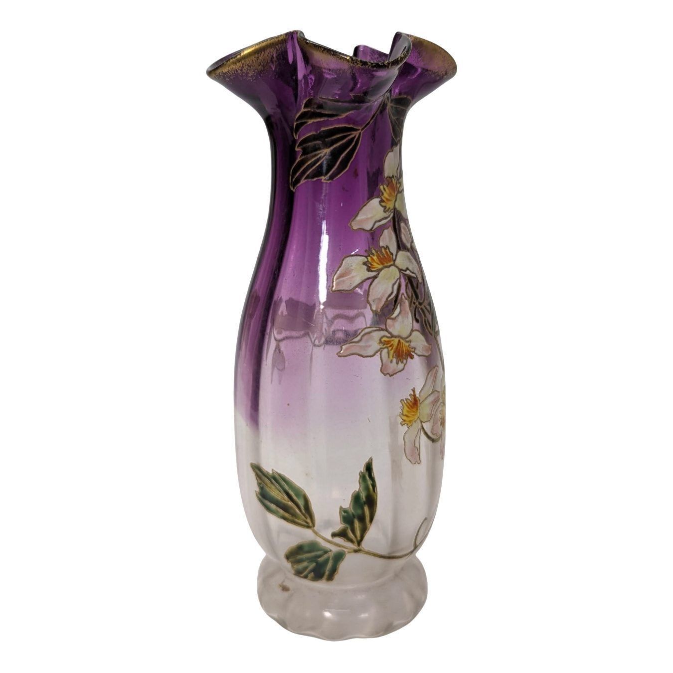 Art Nouveau Enamelled Glass Vase – Attributed To Legras, Circa 1900 photo 268.0