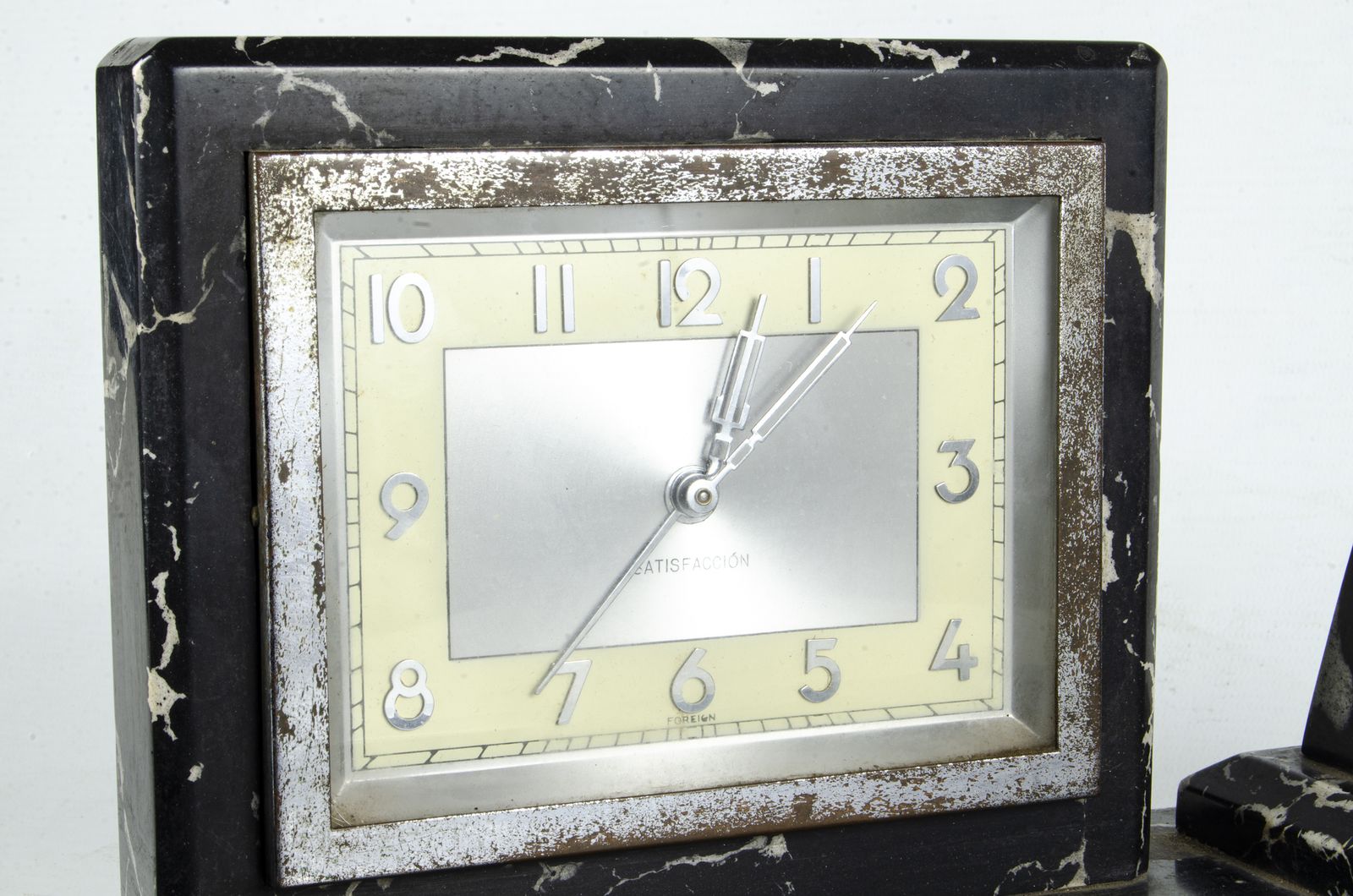 Set Of Early 20th Century Art Déco Black Marble Clock And Inkwells With Base, France photo furniture