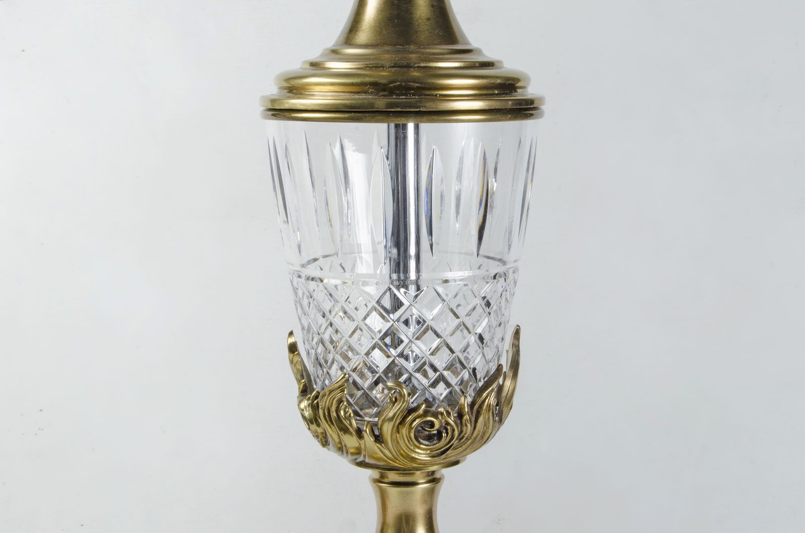 Pair Of Mid Century Modern Golden Brass And Glass Table Lamps By Stiffel, United States photo furniture
