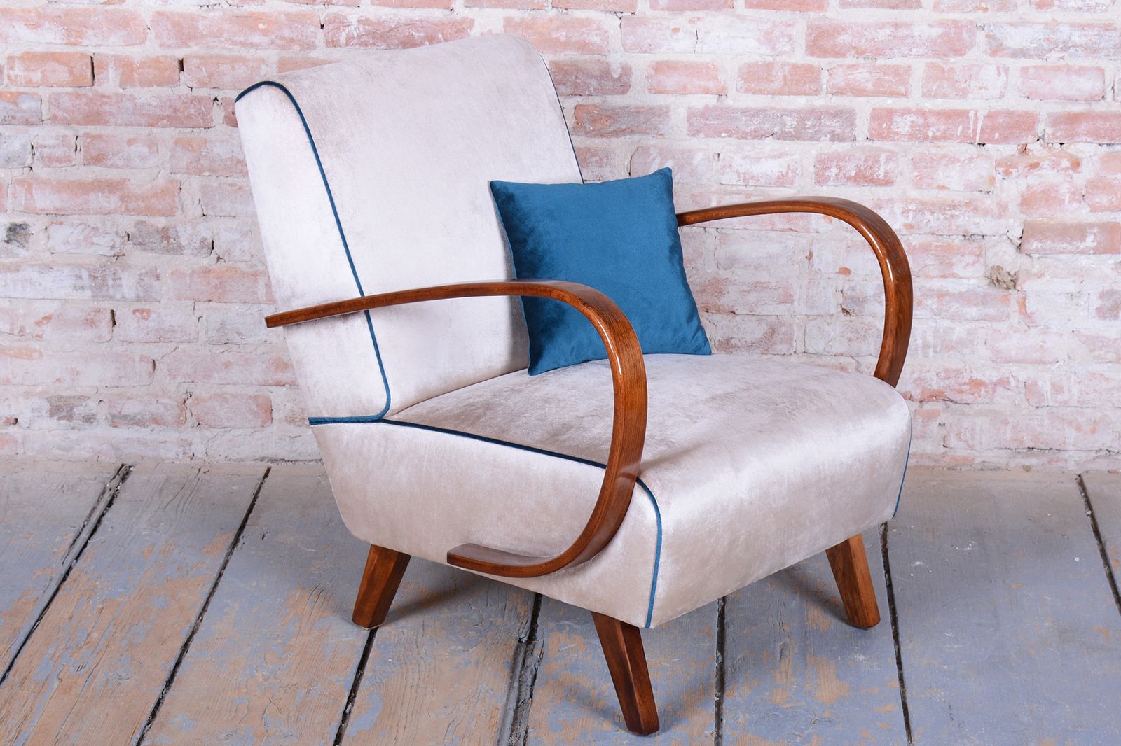 Restored Art Deco Armchair, By J. Halabala, Up Závody, Model C, Czech, 1940s photo furniture