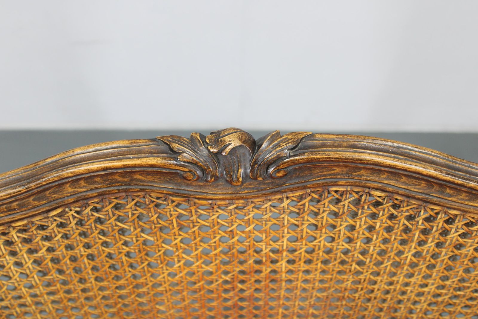 1803.0 Antique Carved Wing Chair With Cane Sides , Czechoslovakia photo