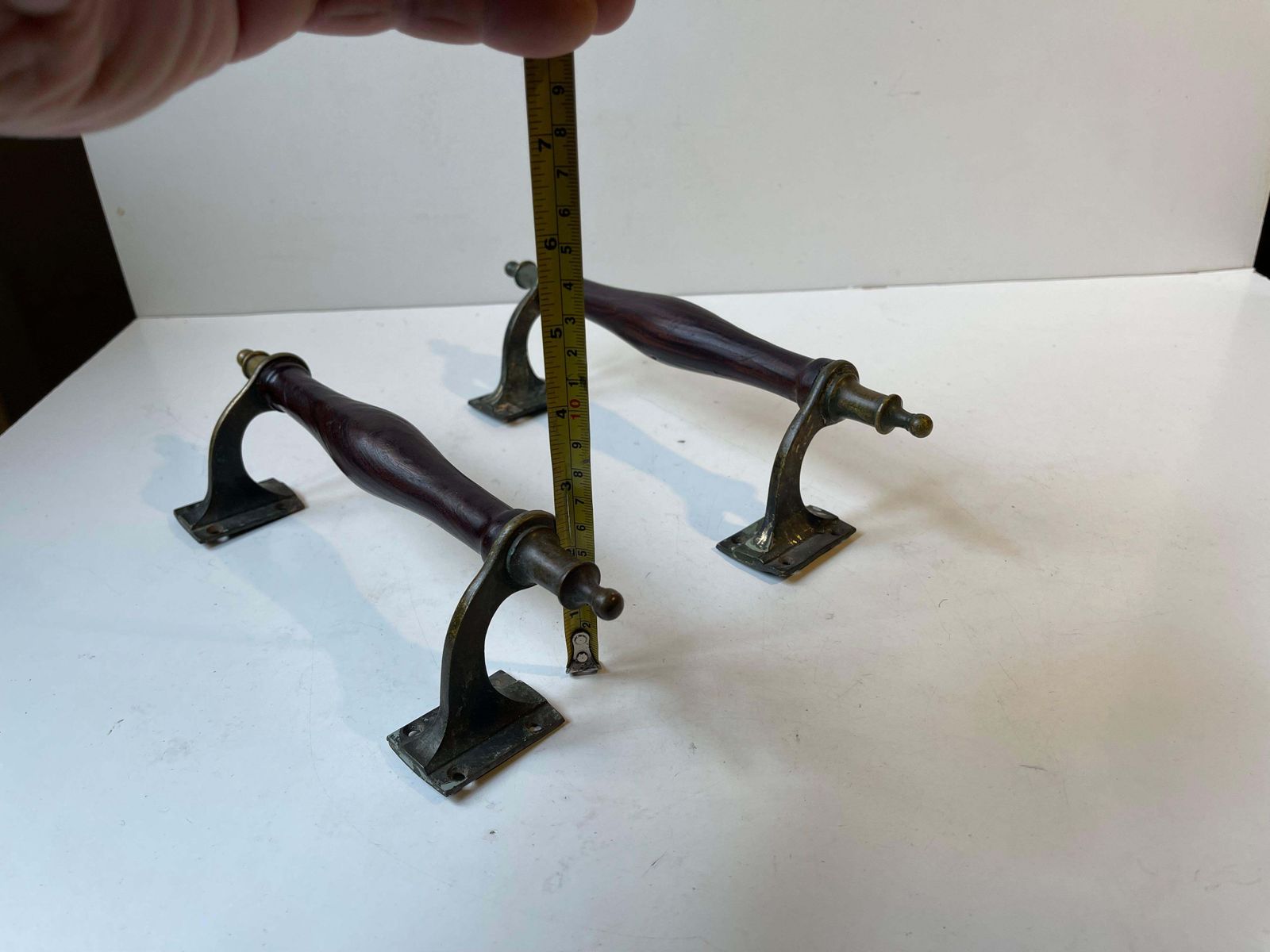 photo furniture Antique Victorian Saloon Door Handles In Brass, Bronze & Hardwood