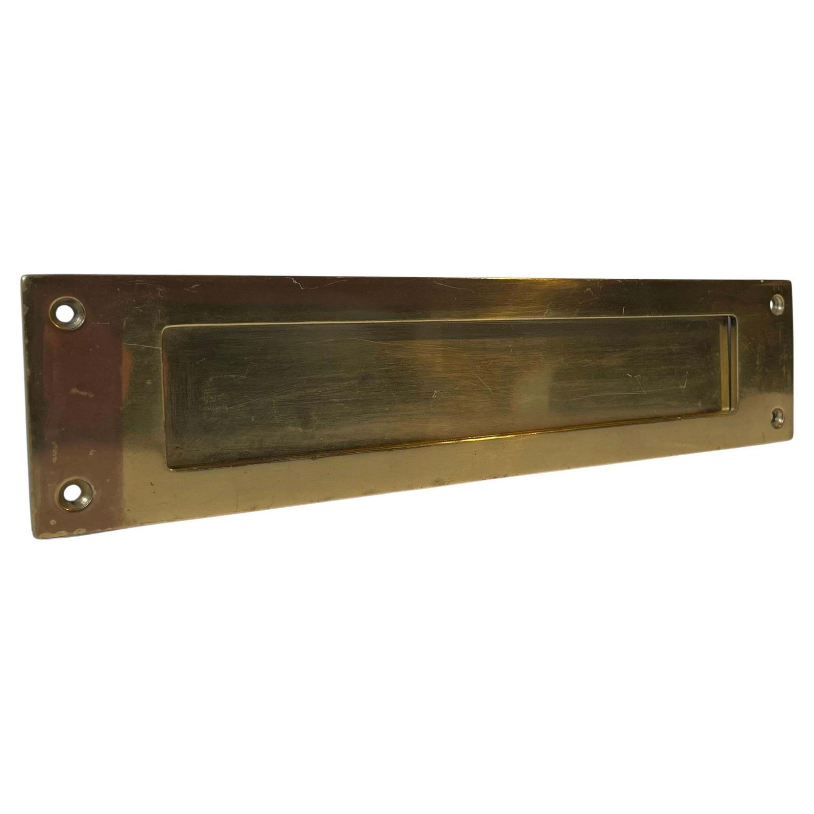 Midcentury Swedish Wide Brass Door Letter Slot   Plate By Gamleby Norden