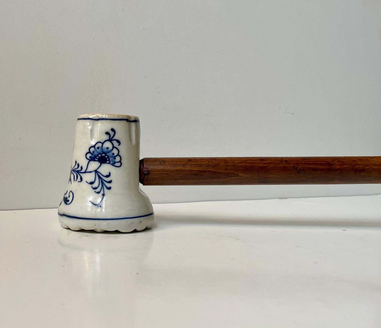 Antique German Porcelain Meat Hammer In Meissen Blue Onion photo for sale