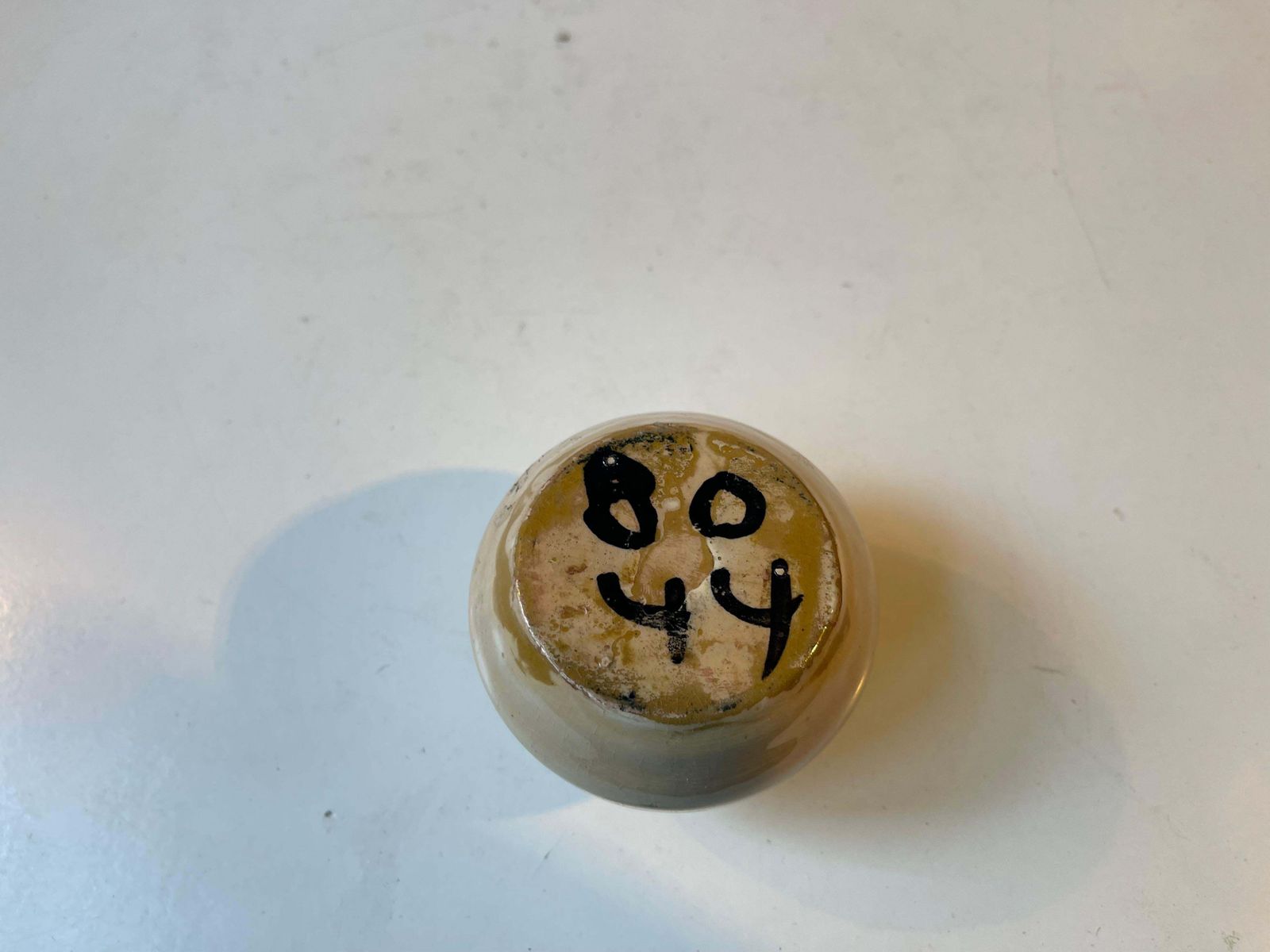 Swedish Modern Hand Glazed Ceramic Vase In Yellow & Black photo buy