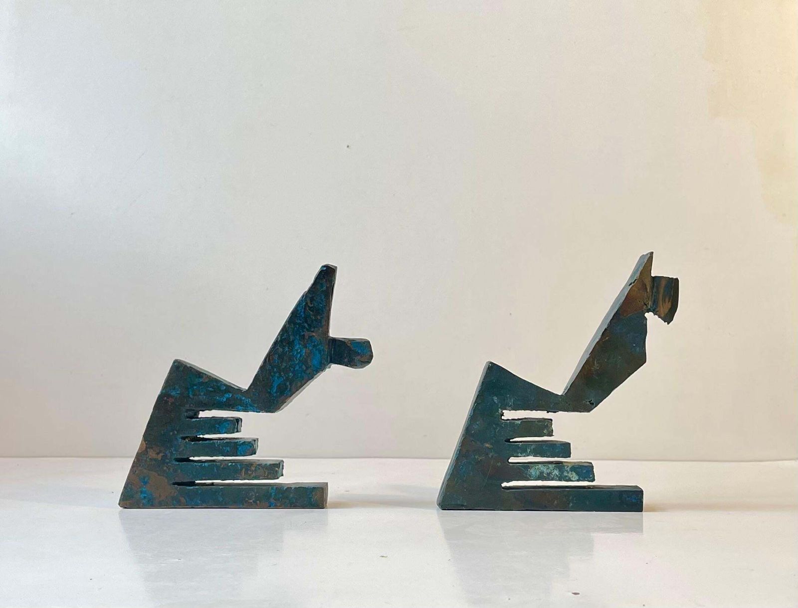 Danish Artist Peder Evald Madsen   Brutalist Bronze Sculptures, 1980s photo furniture