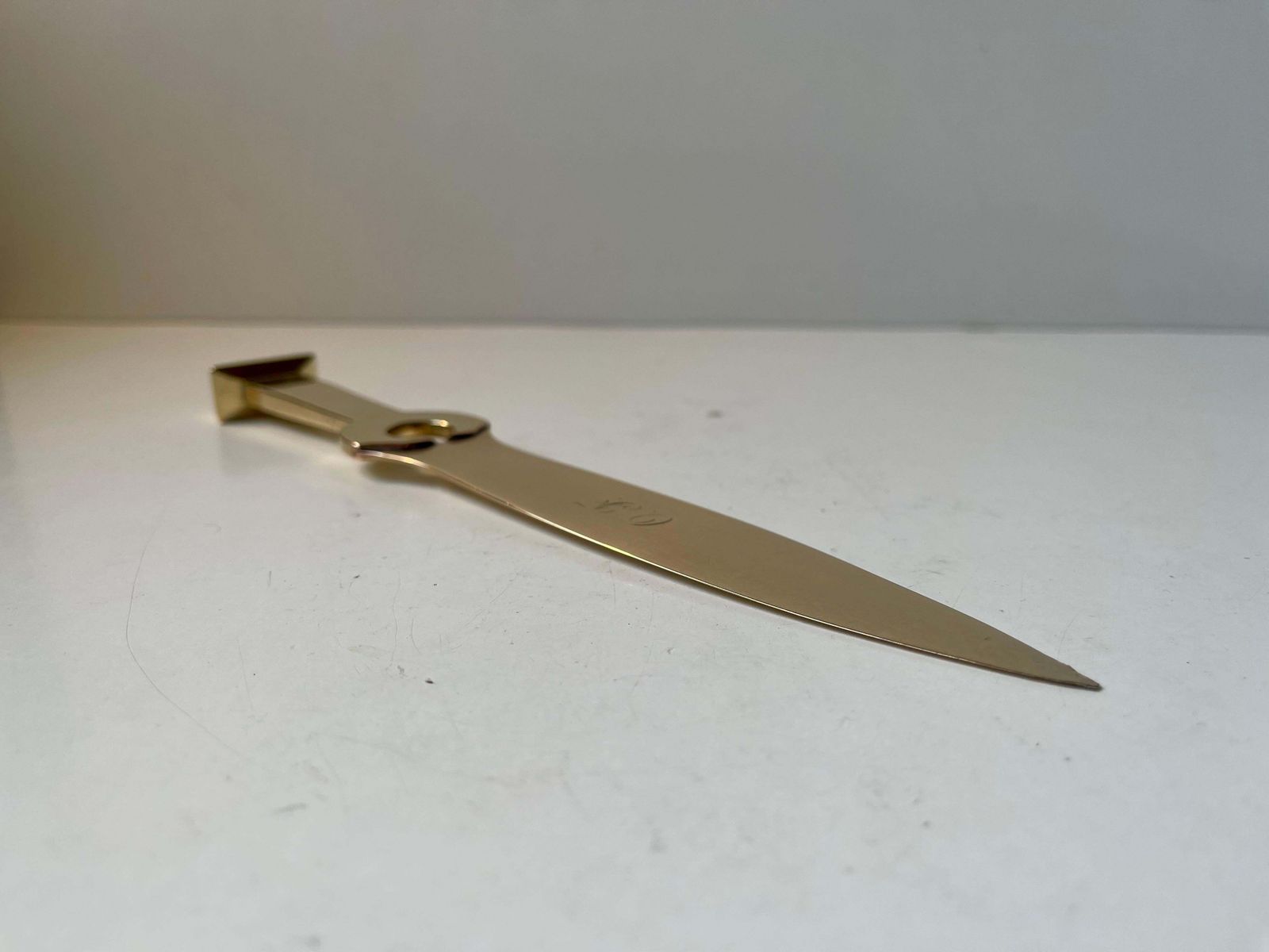 Scandinavian Art Deco Letter Opener In Brass, 1930s photo buy