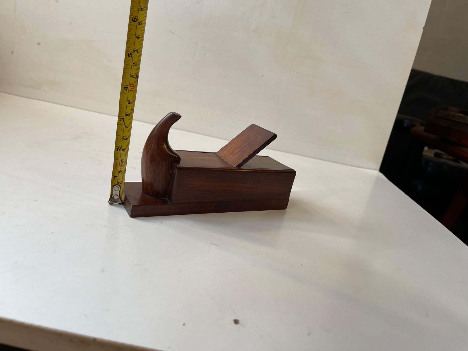 Home Decor Antique Oak Snuff Box In The Form Of A Woodworking Plane photo