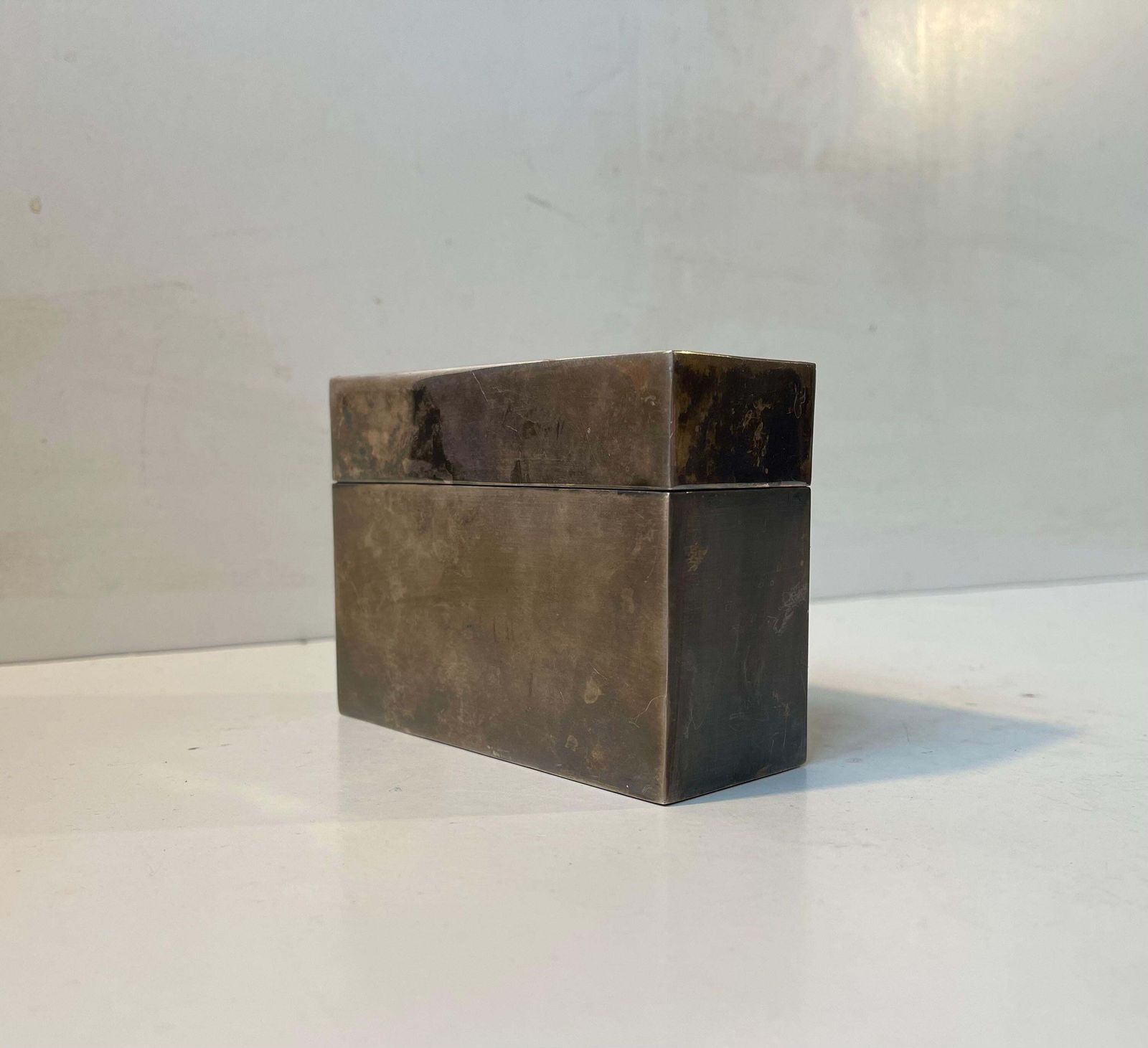 Bauhaus Era Cigarette Container In White Metal, 1930s photo for sale