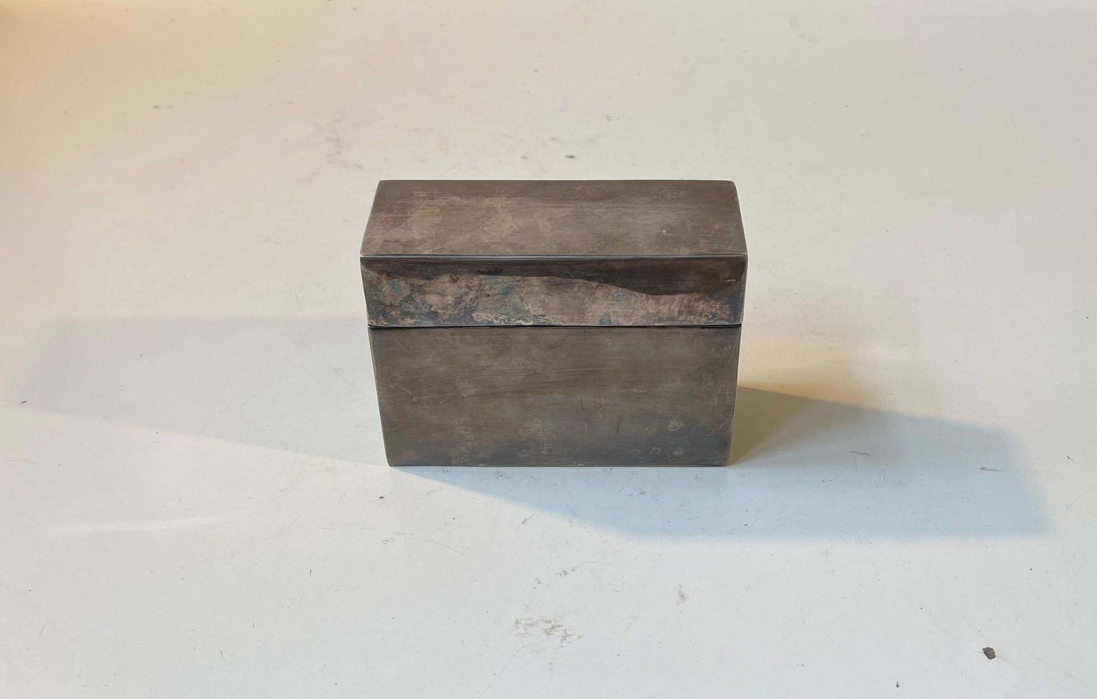 Bauhaus Era Cigarette Container In White Metal, 1930s photo Home Decor