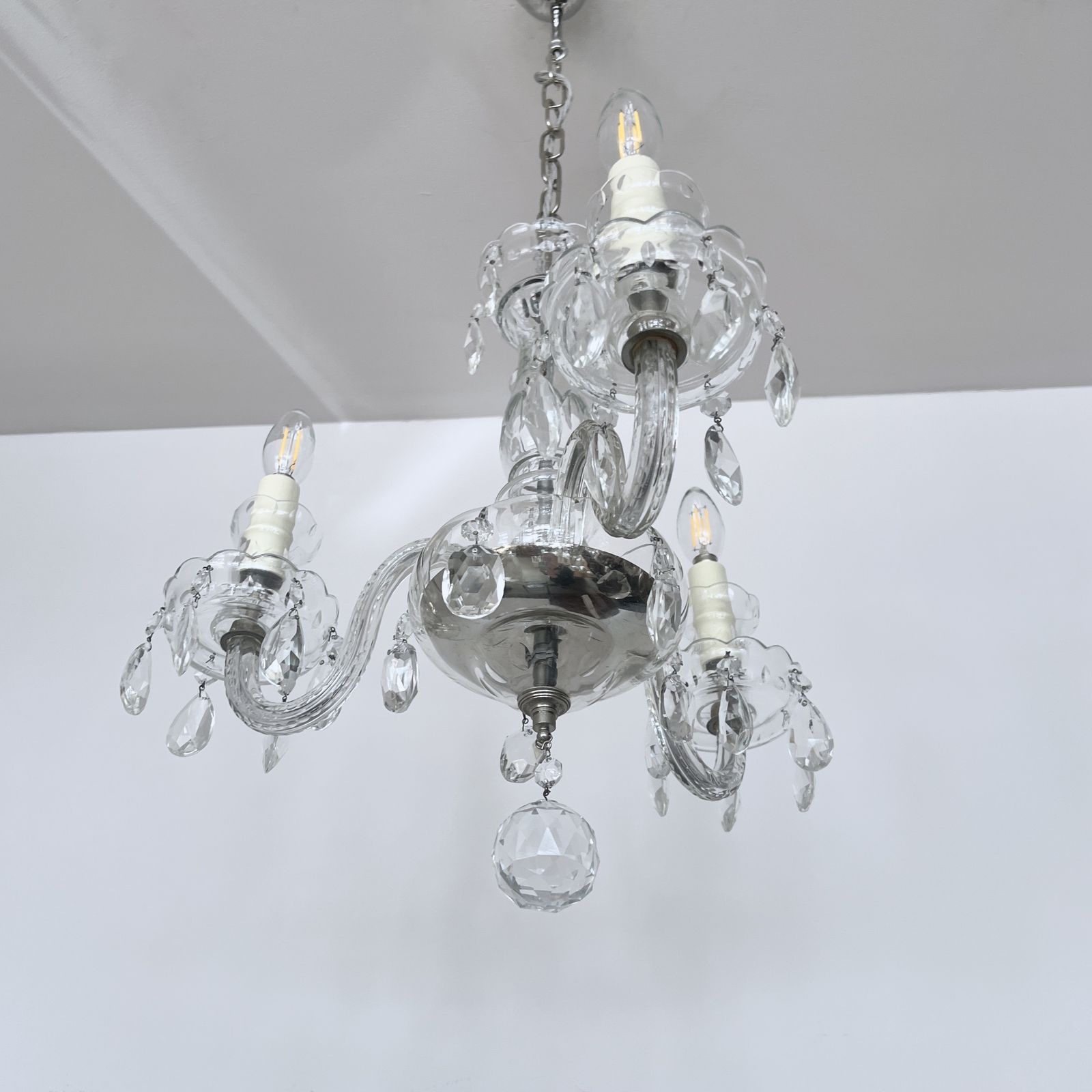 Three Arm Czech Crystal Chandelier photo Lighting