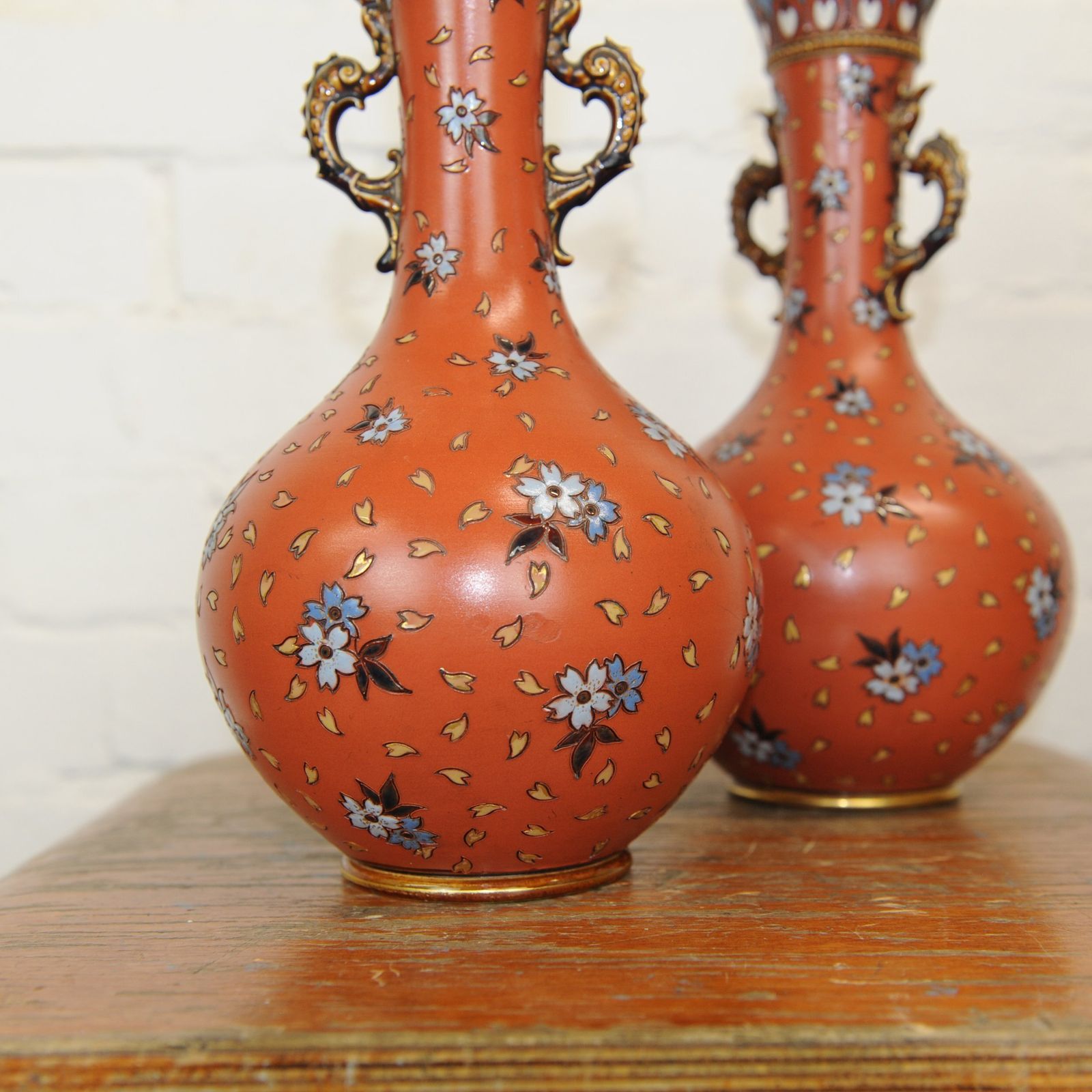 Pair Of Large Vases By Villeroy & Boch Mettlac, 1889, Set Of 2 photo 595.0