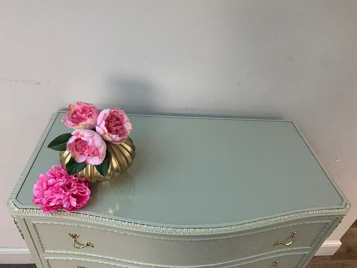 Chest Of Drawers, Olympus Louis Tallboy Chest Of Drawers Bedroom Storage In Light Green, 5 Drawers. I Can Paint In Any Colour photo Furniture