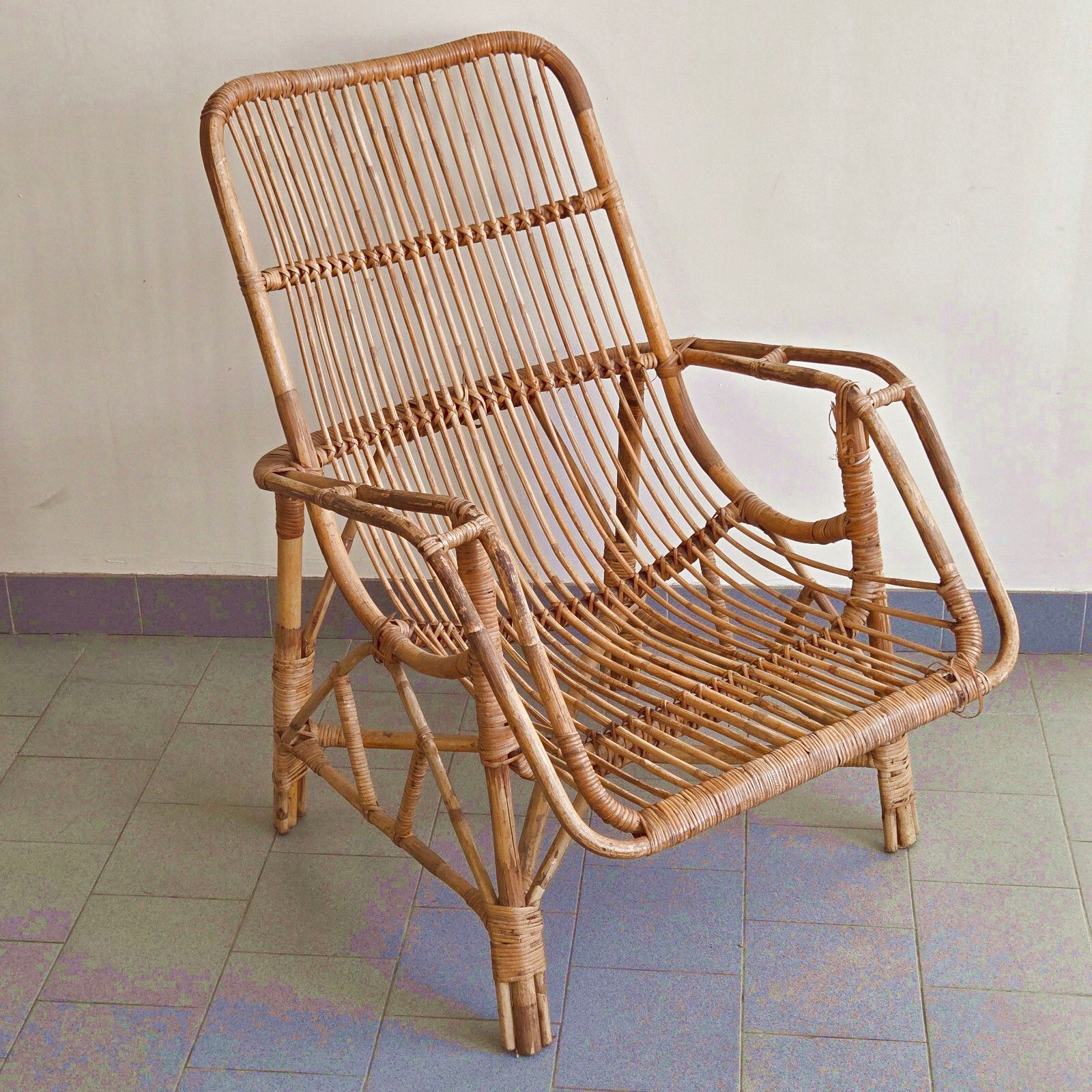 Vintage 1960s Rattan Armchair 60s Dlg Janine Abraham & Rohe Noordwolde photo furniture