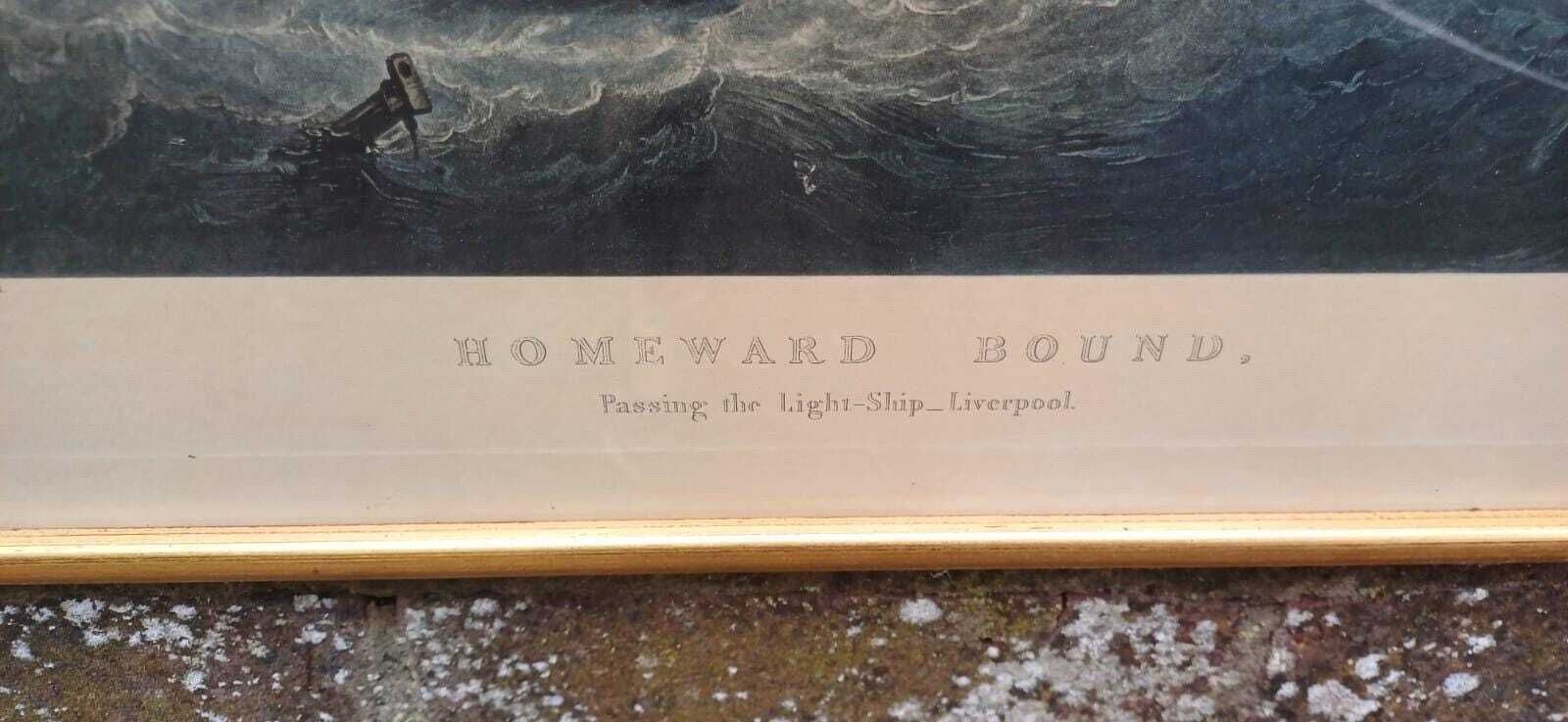 photo furniture Antique Framed Maritime Art Prints By S. Walters – “Homeward Bound” & “Outward Bound”, Liverpool, Framed Nautical Scenes, Victorian Era