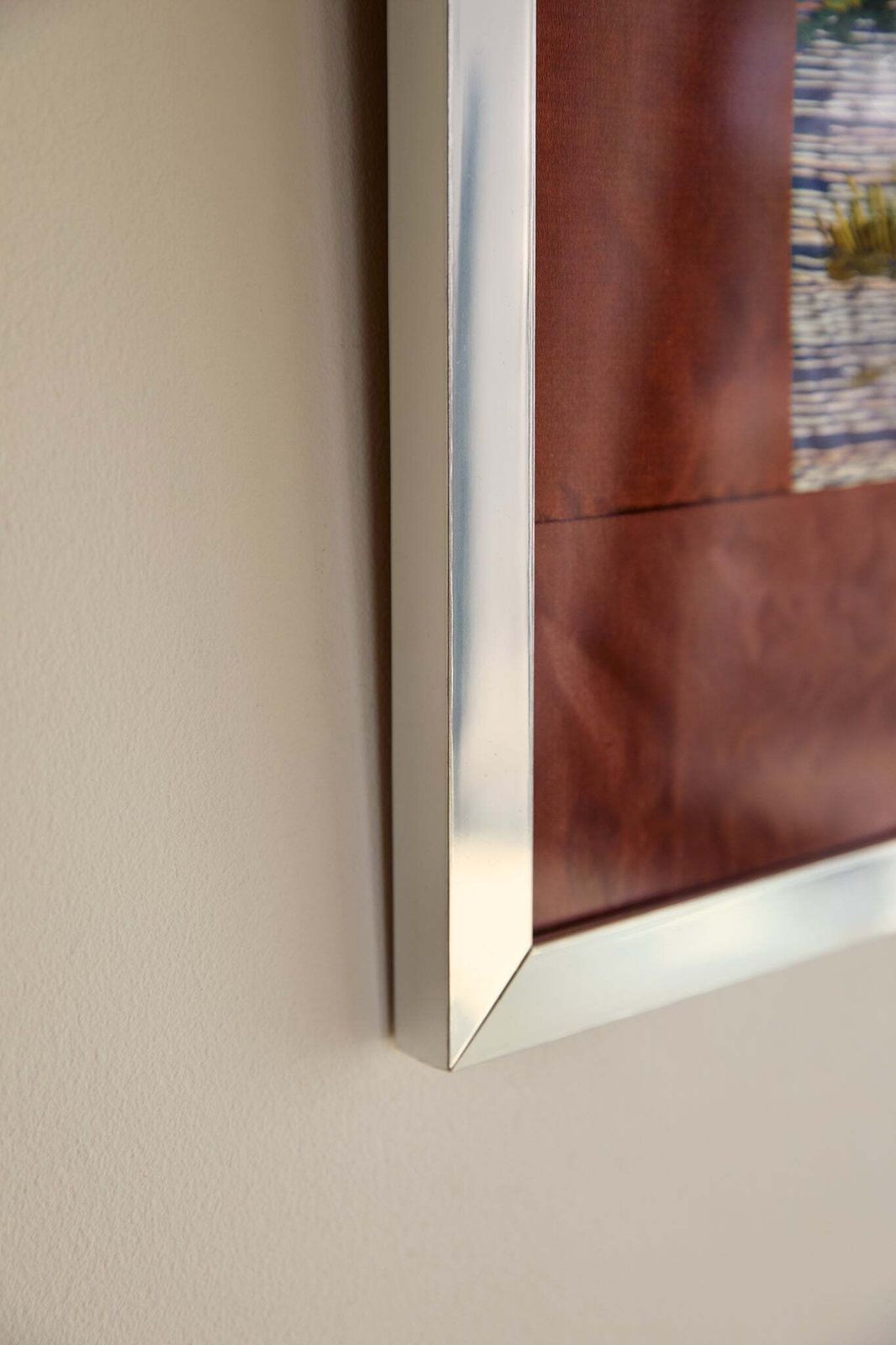 Chinese Silk Tapestry In Chrome Frame photo vinterior