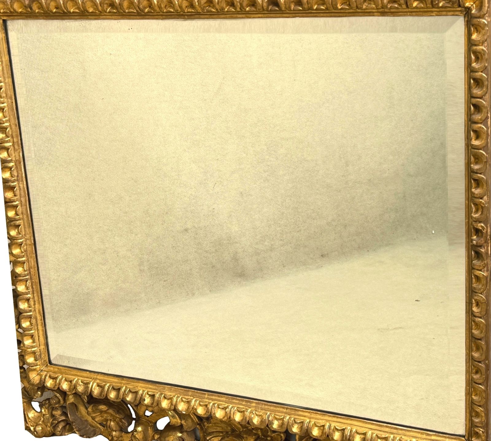 19th Century Rectangular Italian Gilt Wood Wall Mirror (Italy, Circa 1840) photo for sale