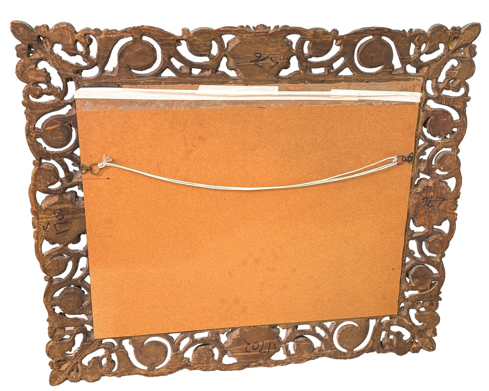 photo for sale 19th Century Rectangular Italian Gilt Wood Wall Mirror (Italy, Circa 1840)