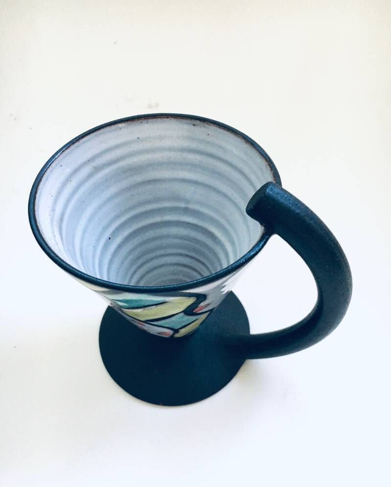 Art Ceramics Memphis Stijl Theekopjesset, Gesigneerd La, België, Ca. Jaren 1970 photo vinterior