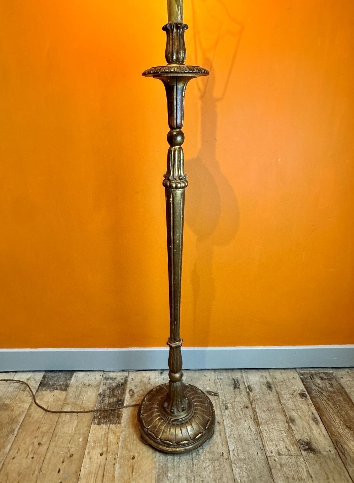 Vintage Italian Giltwood Floor Lamp photo for sale