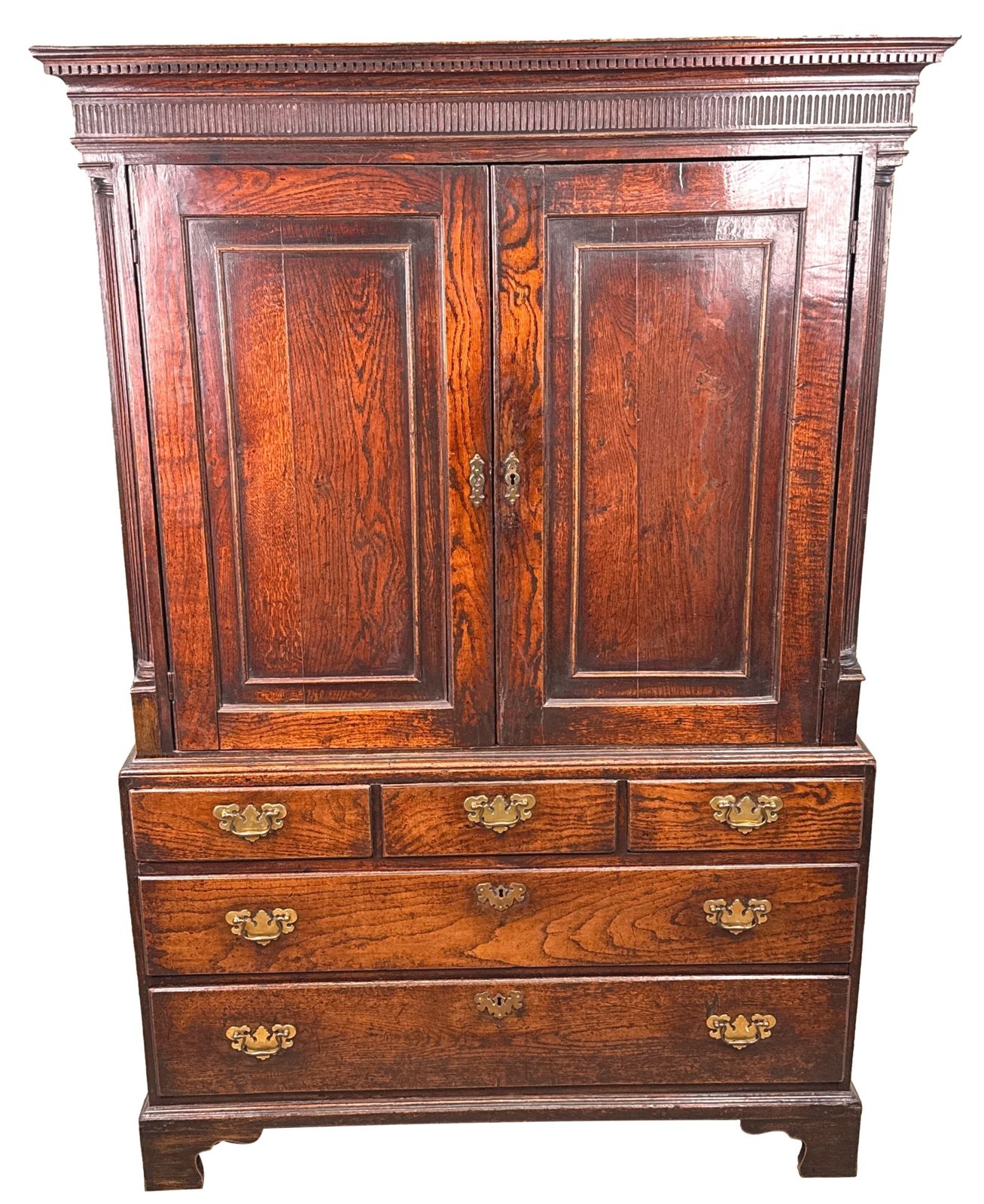 5200.0 Georgian 18th Century Oak Press Cupboard (England, Circa 1750) photo