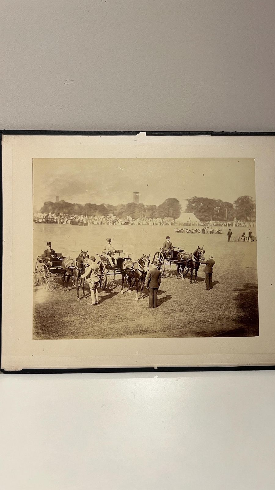 1960s 70s Vintage Horse And Carriage Event Photograph – Signed And Framed photo for sale