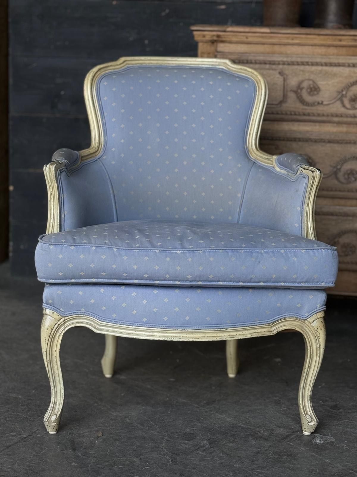 photo for sale Comfortable Pair French Bergere Arm Chairs