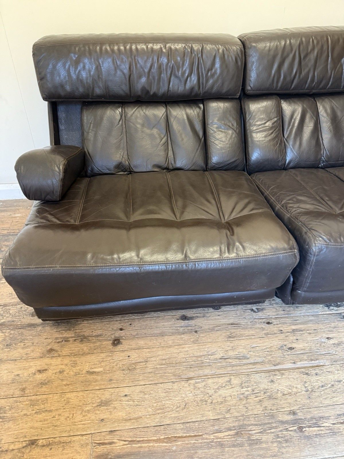 Furniture Vintage Modular Leather Sofa Chair Tetrad  1960s 70s Heals Harrods photo