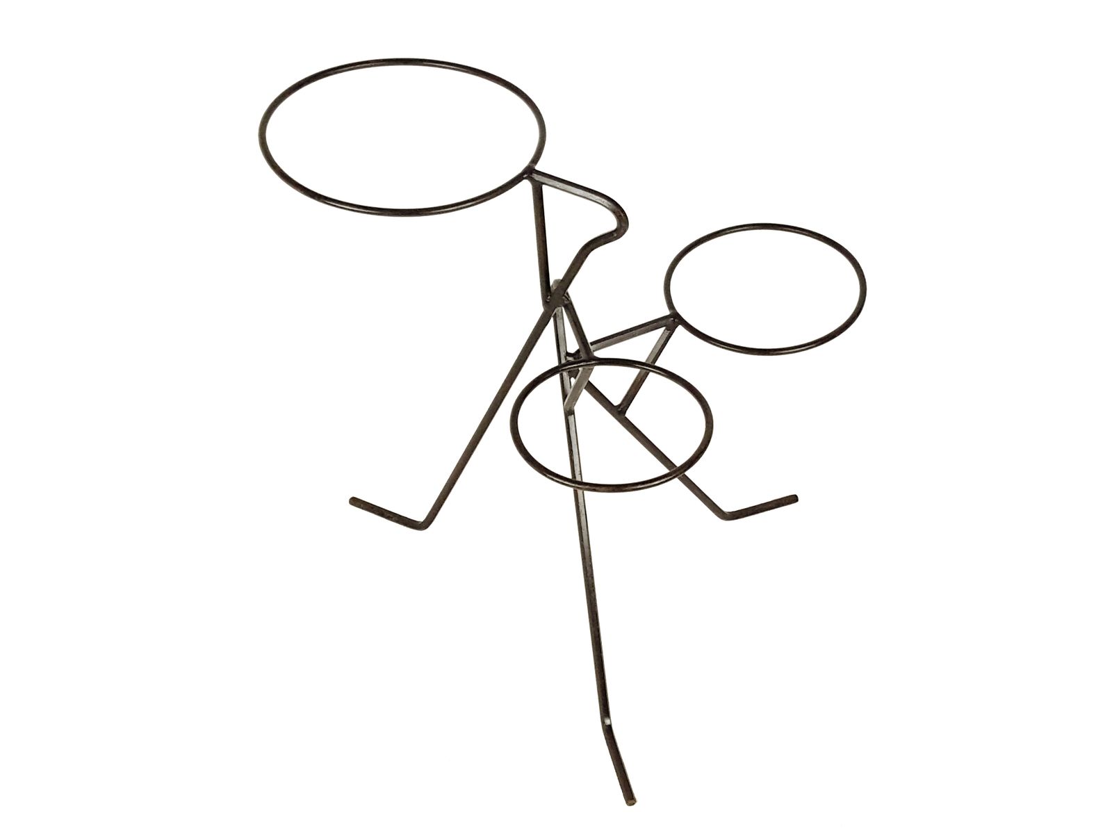 Italian Black Metal Rod Midcentury Free Standing Plants Holder