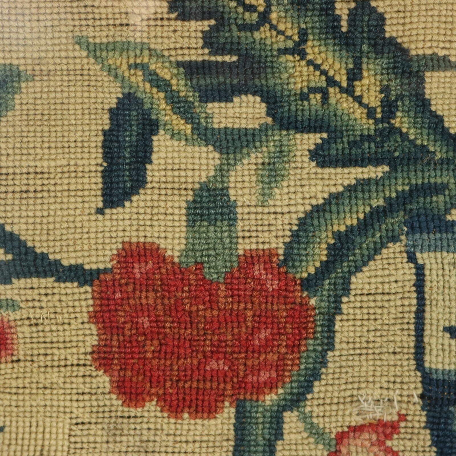 17thc Gros Point Embroidery   Vase Of Flowers With A Bird photo vinterior