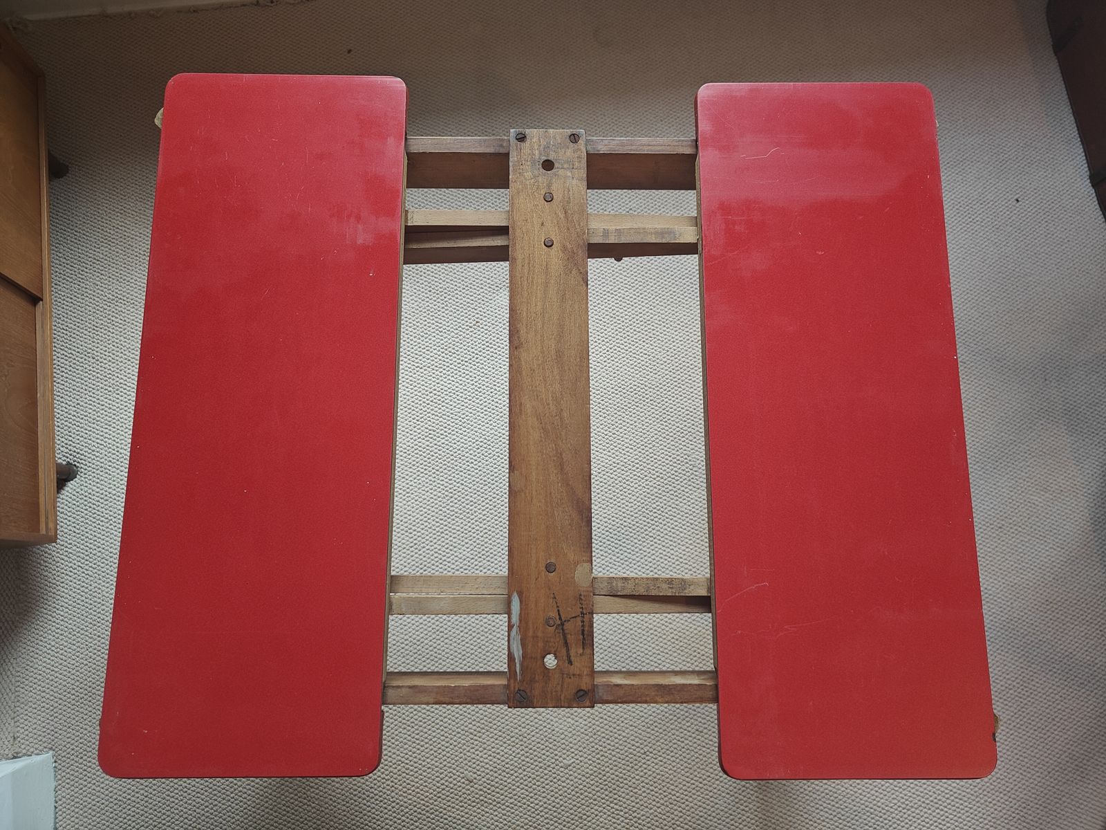 Mid Century Extendable Red Formica Dining Table, 1950s/60s photo 150.0