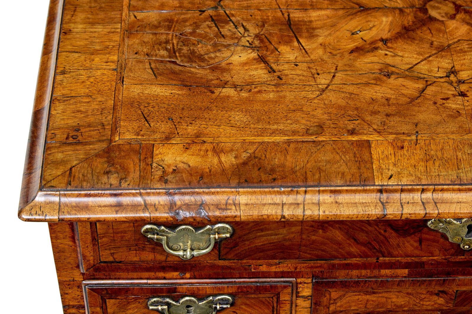 18th Century Queen Anne And Later Walnut Kneehole Desk photo vintage
