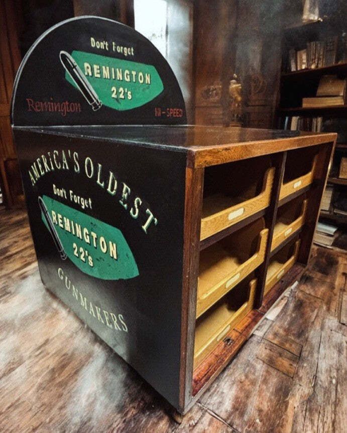Set Of Shop Drawers. Advertising Cabinet. Remington Shop Counter Cabinet.