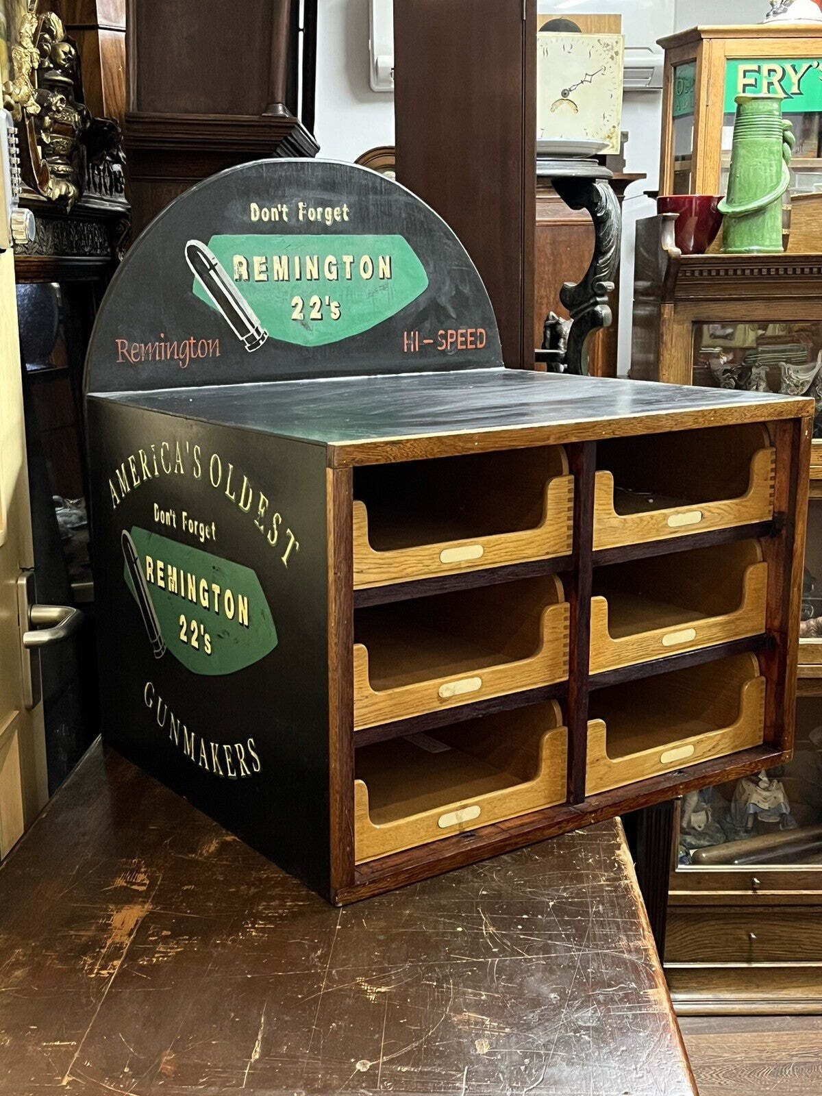Set Of Shop Drawers. Advertising Cabinet. Remington Shop Counter Cabinet. photo buy