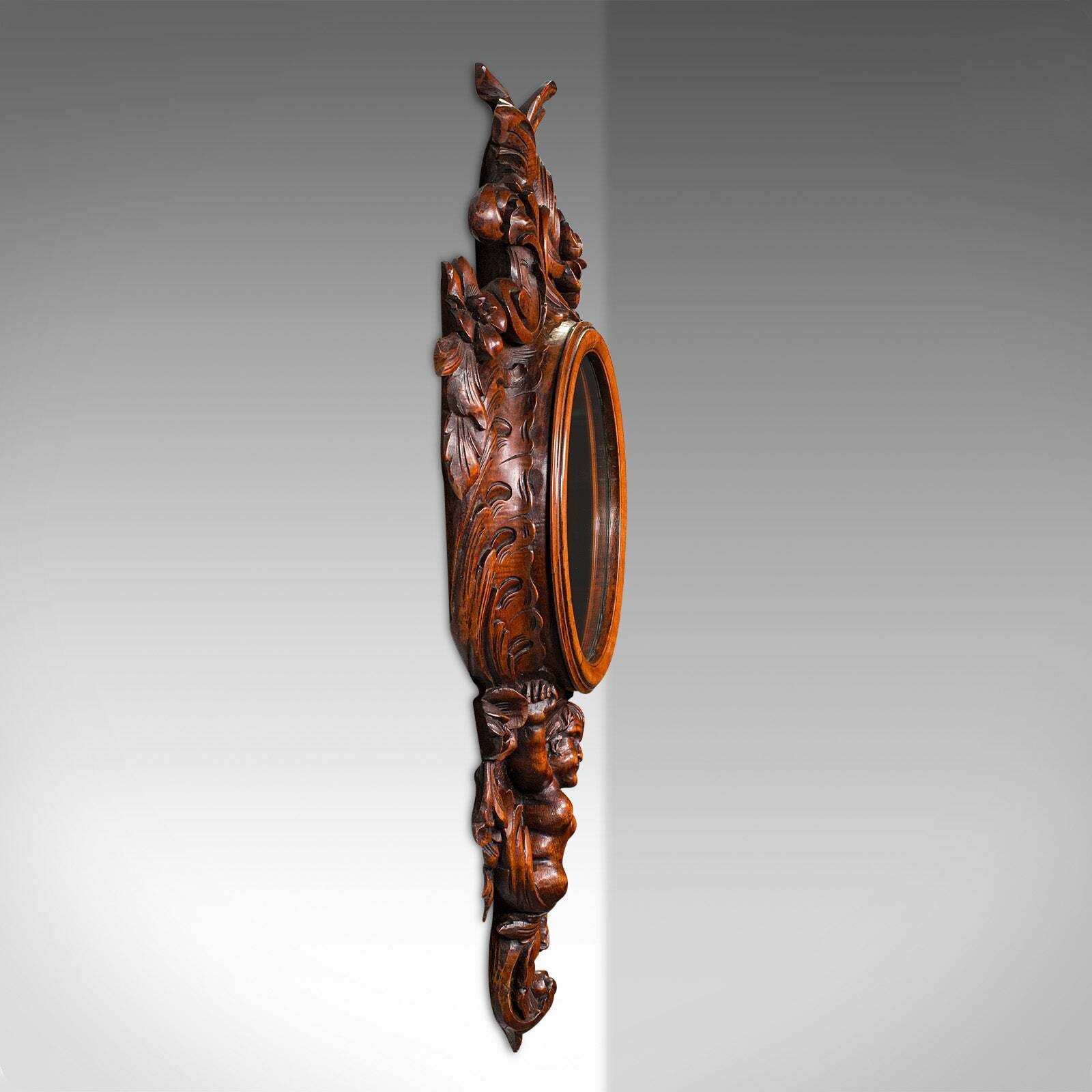 Antique Rococo Mirror, Italian, Carved Fruitwood, Hall, Lounge, Victorian, 1900 photo for sale