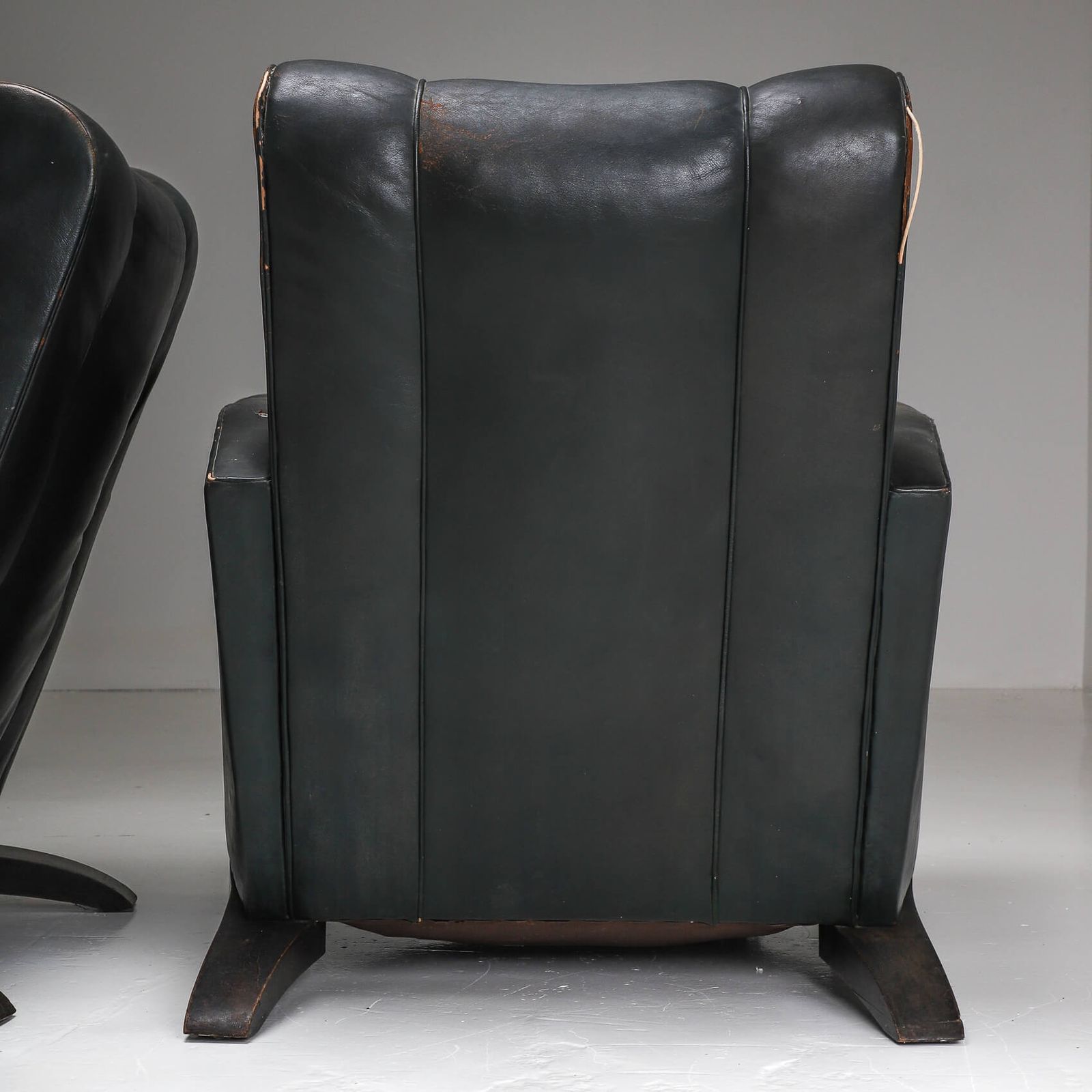 Pair Of Art Deco Leather Chairs photo vintage