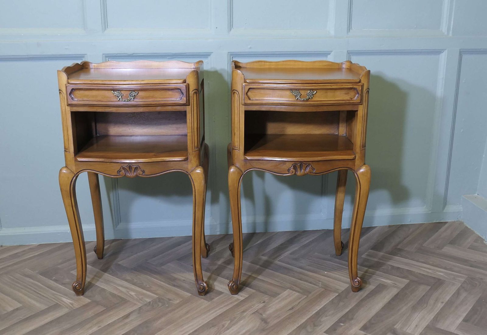 Pair Of French Cherry Bedside Cabinets photo furniture