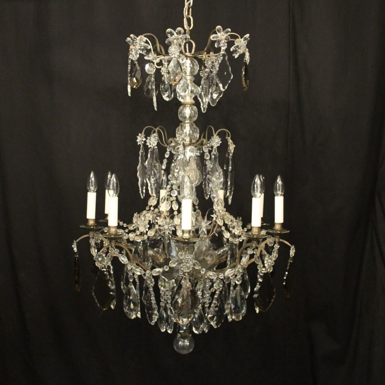 English Silver Gilded Bronze 15 Light Chandelier