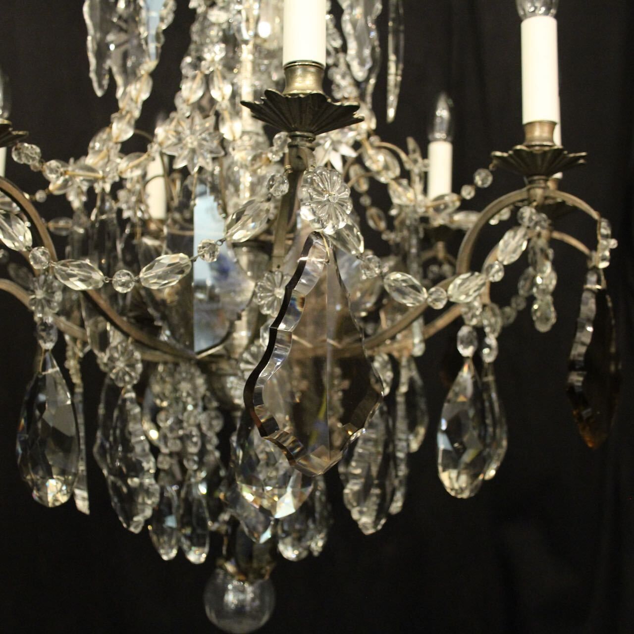 English Silver Gilded Bronze 15 Light Chandelier photo for sale